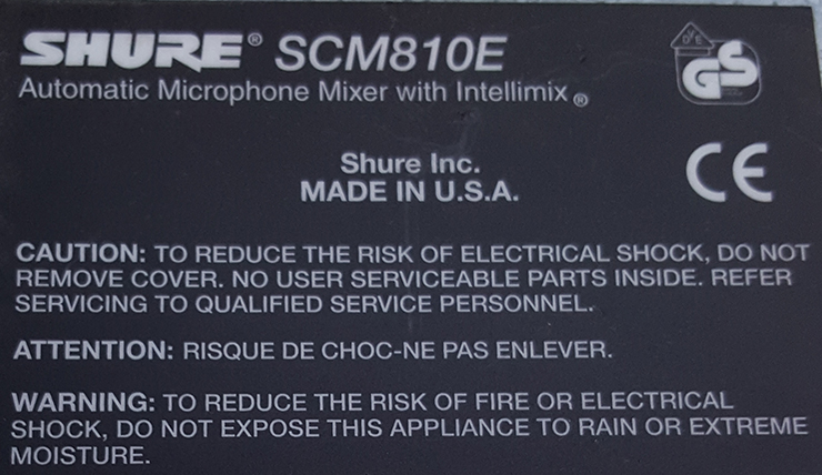 슈어 SCM800  8채널 마이크 믹서